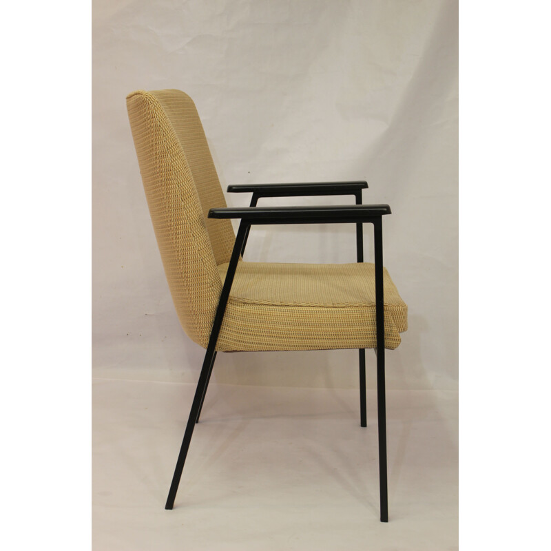 German vintage armchair for Mauser in yellow steel 1960
