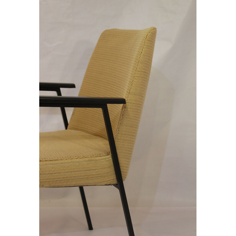 German vintage armchair for Mauser in yellow steel 1960