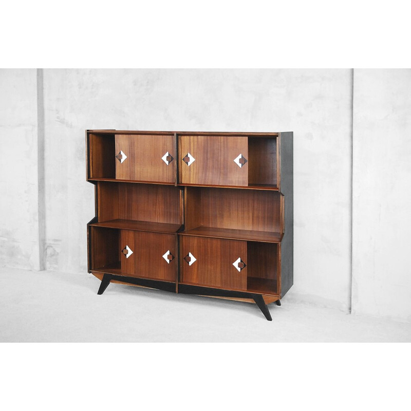 Vintage scandinavian highboard in teakwood 1950s