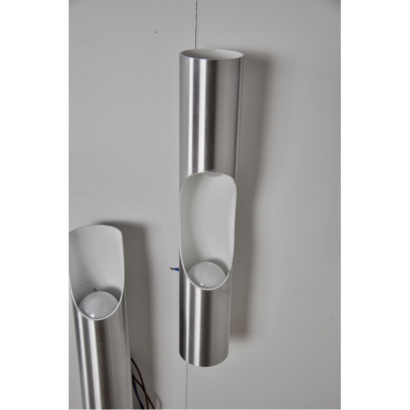 Set of 5 vintage Fuga wall lights for Raak in grey metal 1960s