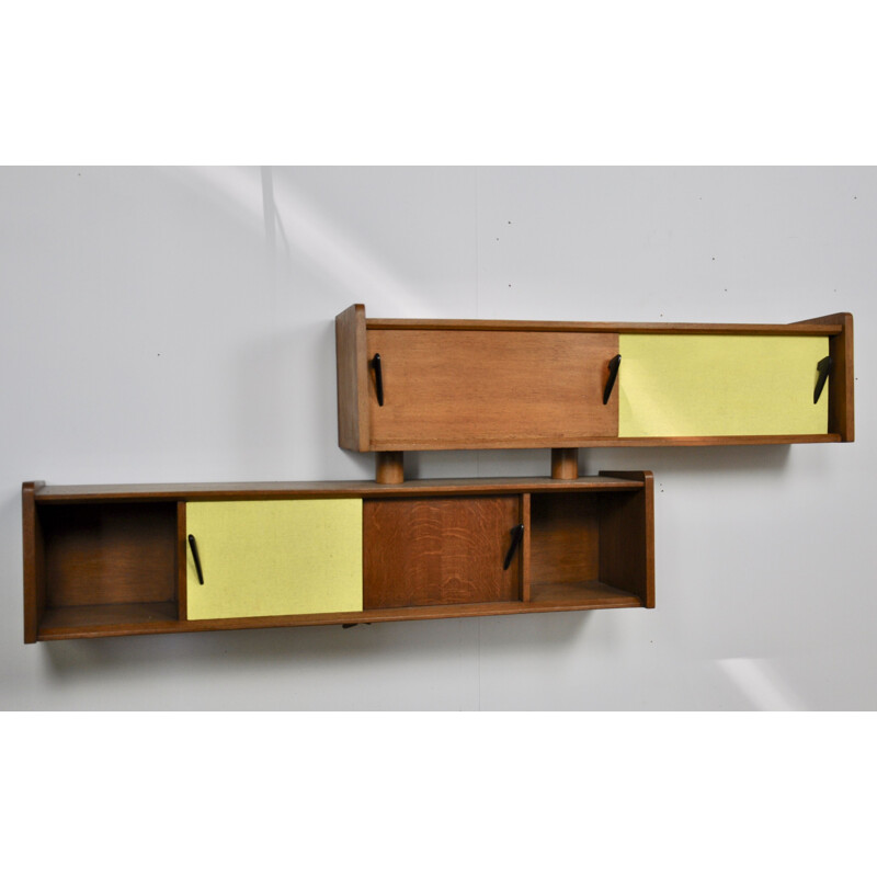 Pair of vintage french shelves in wood 1970