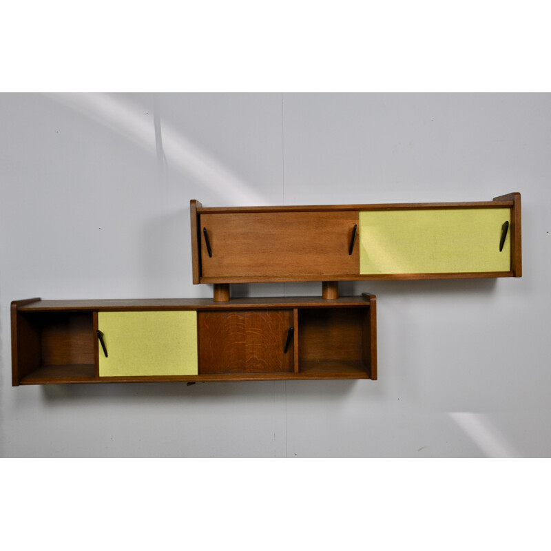 Pair of vintage french shelves in wood 1970