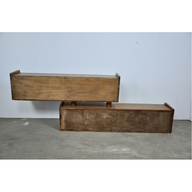 Pair of vintage french shelves in wood 1970