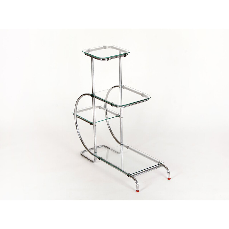 Vintage Glass & Steel Shelf 1930s