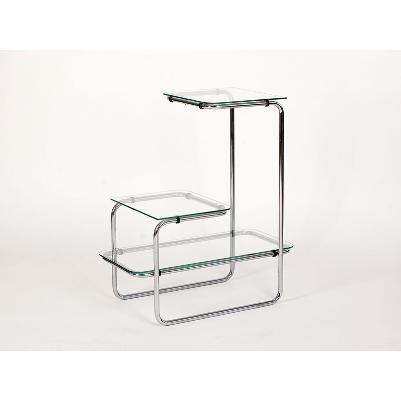 Vintage Glass & Steel Shelf 1930s