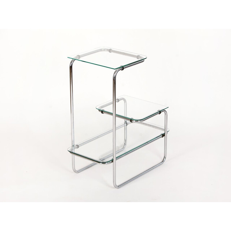 Vintage Glass & Steel Shelf 1930s