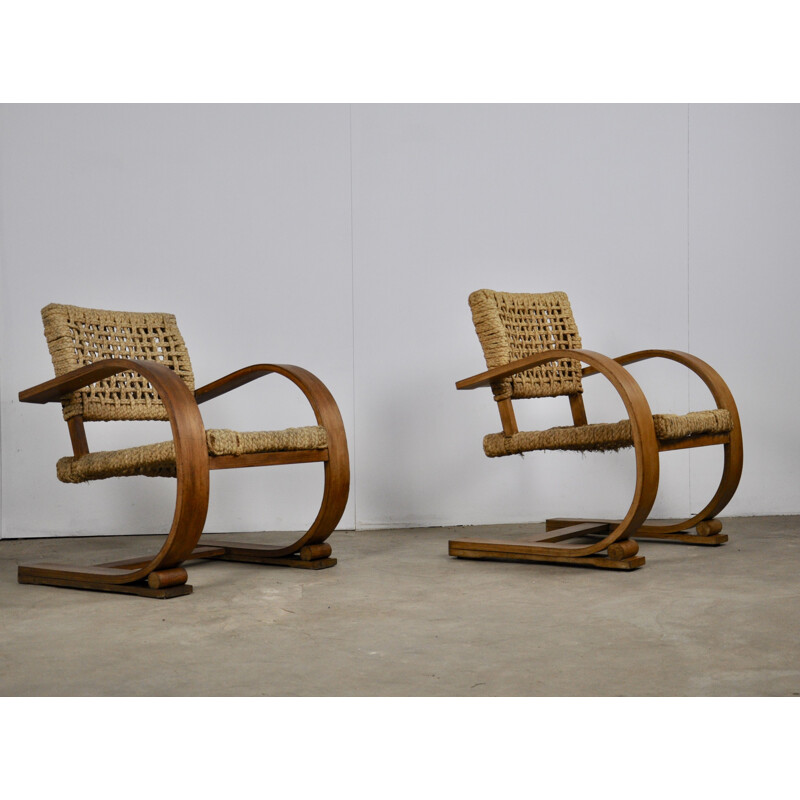 Vintage armchair by Audoux Minet for Vibo Vesoul 1940s