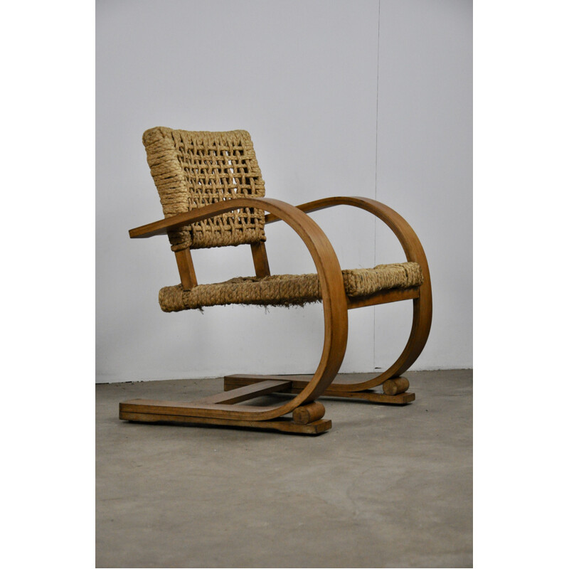 Vintage armchair by Audoux Minet for Vibo Vesoul 1940s