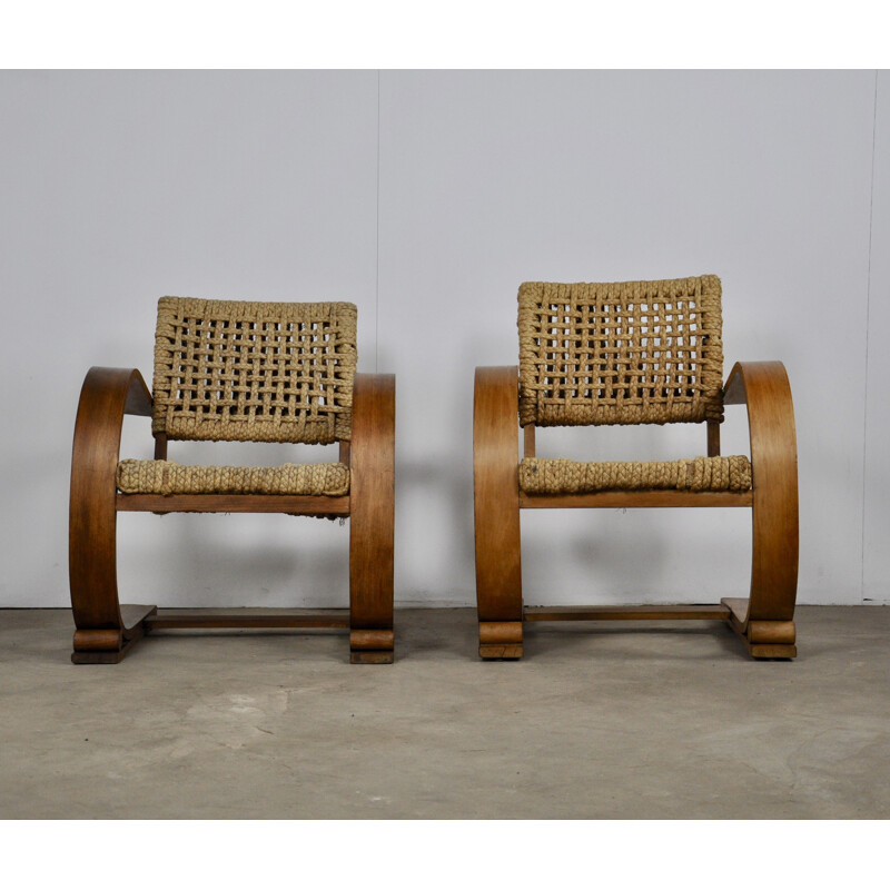 Vintage armchair by Audoux Minet for Vibo Vesoul 1940s