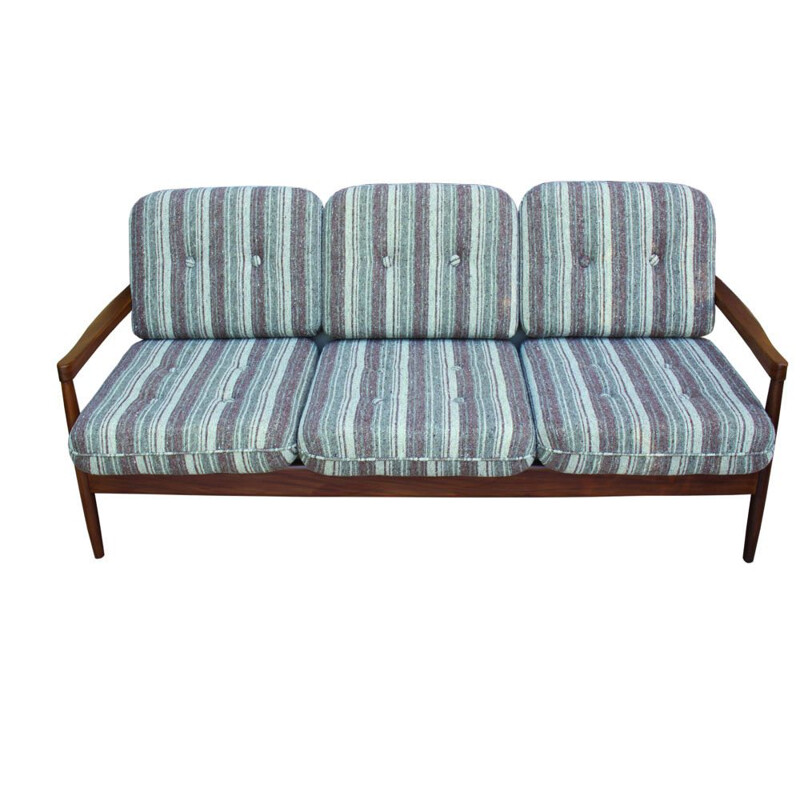 Vintage 3 seaters sofa in teak 1970s