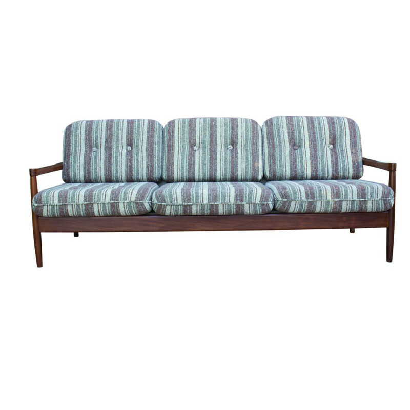 Vintage 3 seaters sofa in teak 1970s