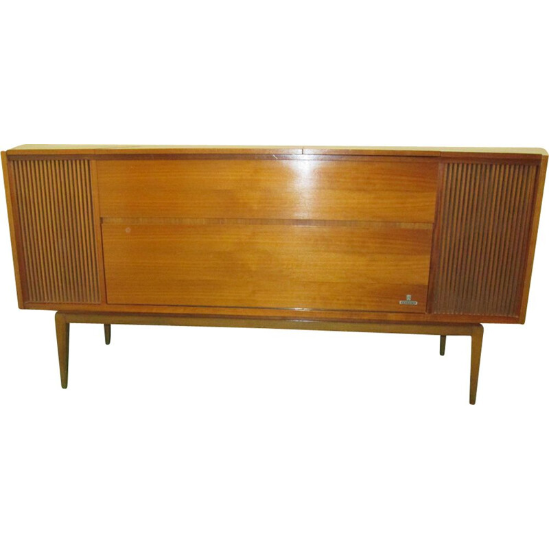 Vintage stereo furniture in teak by Grundig 1960s