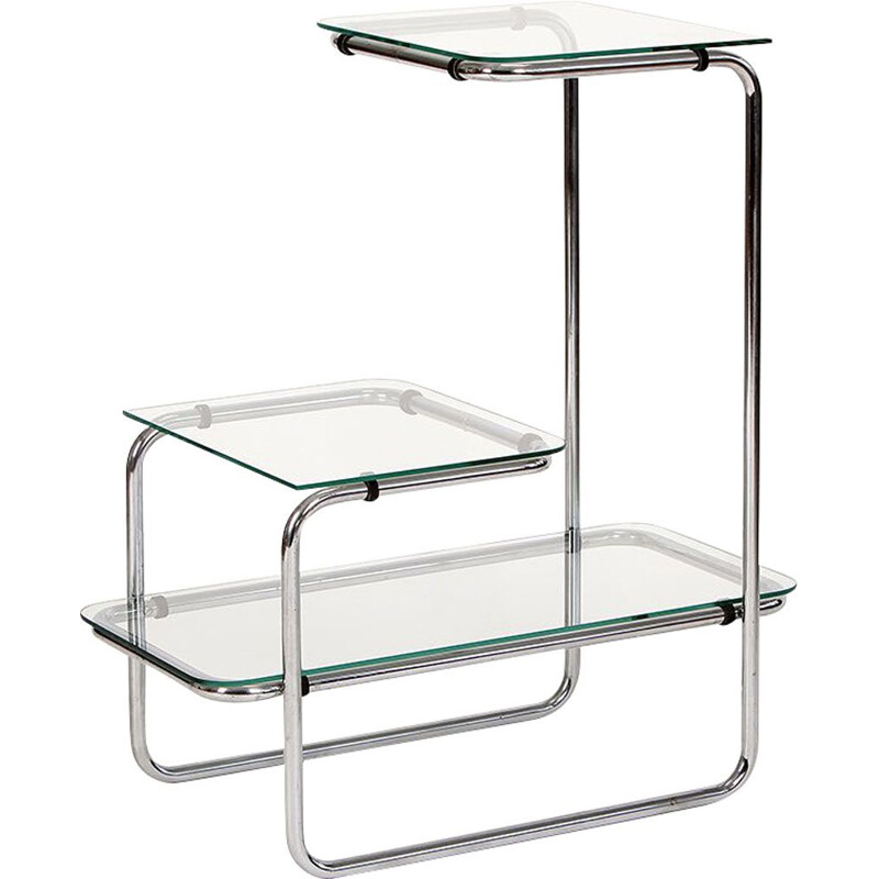 Vintage Glass & Steel Shelf 1930s