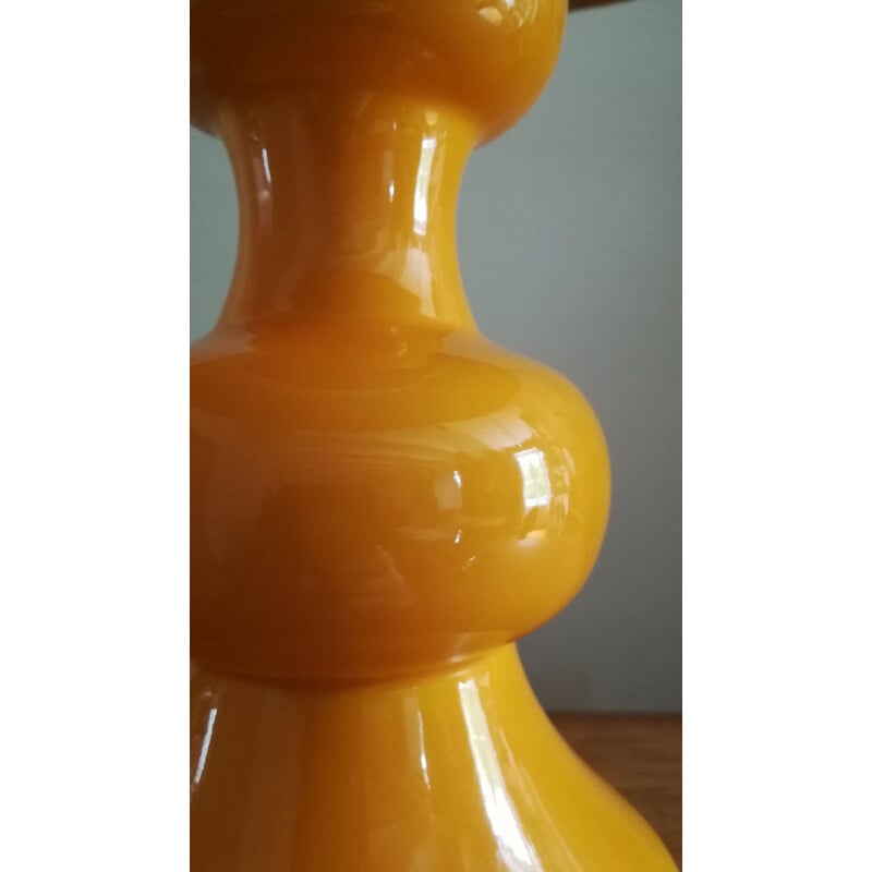 German vintage yellow ceramic lamp 1970