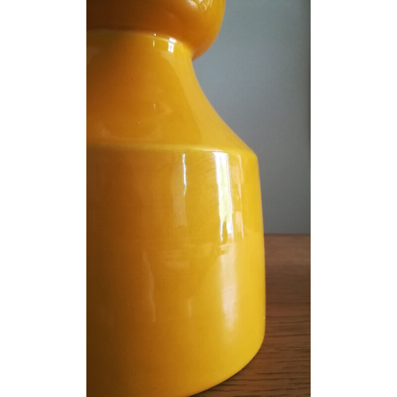 German vintage yellow ceramic lamp 1970
