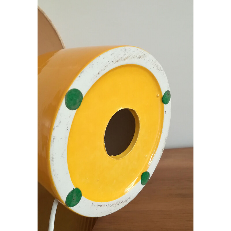 German vintage yellow ceramic lamp 1970