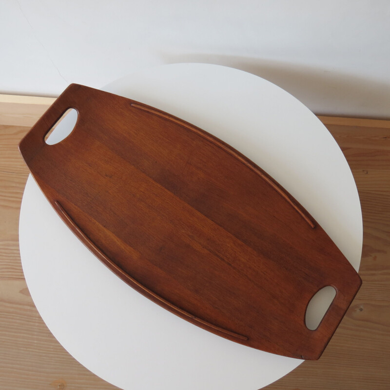 Vintage danish tray for Dansk Design in teakwood 1950s