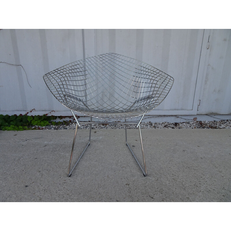 Fauteuil vintage Diamant pour Knoll en métal chromé