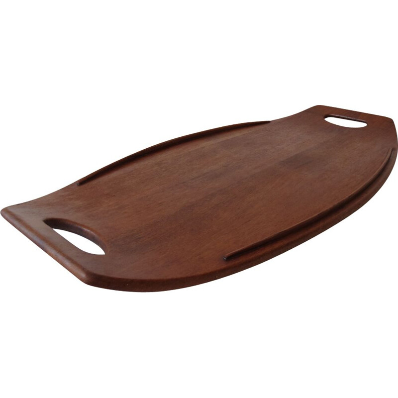 Vintage danish tray for Dansk Design in teakwood 1950s