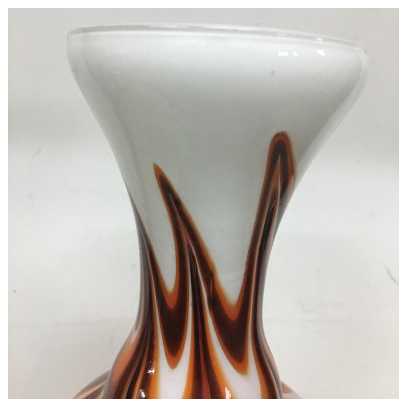 Vintage vase in opal glass, Italy 1970