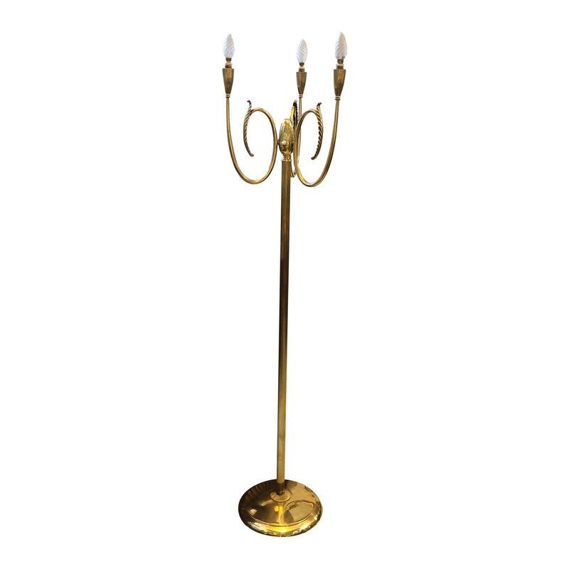 Vintage italian floor lamp in brass 1950s