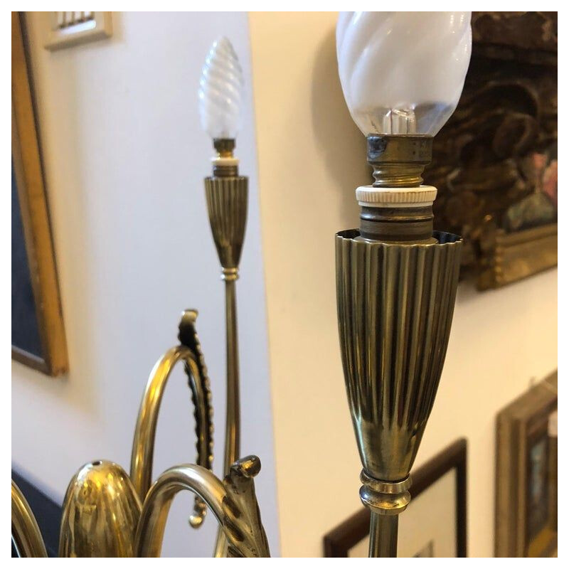 Vintage italian floor lamp in brass 1950s