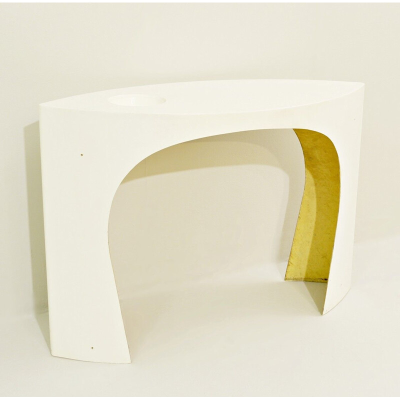 French vintage console by Charlotte Perriand in white resin 1960