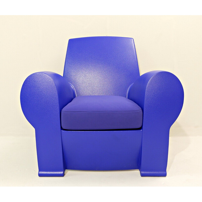 Richard III vintage armchair for Baleri Italia in blue resin 2004