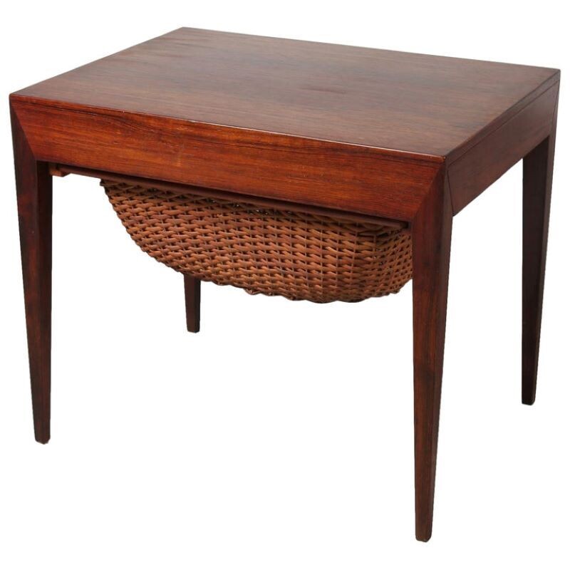 Vintage Sewing Table by Severin Hansen for Haslev Møbelsnedkeri  Bovenkamp, Denmark 1960