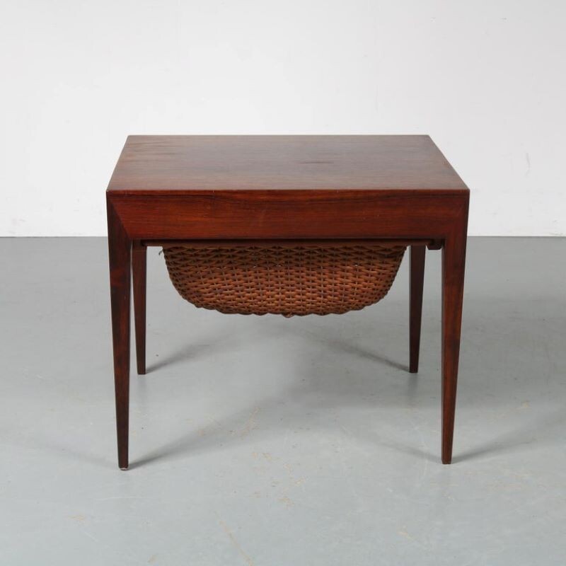 Mesa de costura vintage de Severin Hansen para Haslev Møbelsnedkeri Bovenkamp, Dinamarca 1960