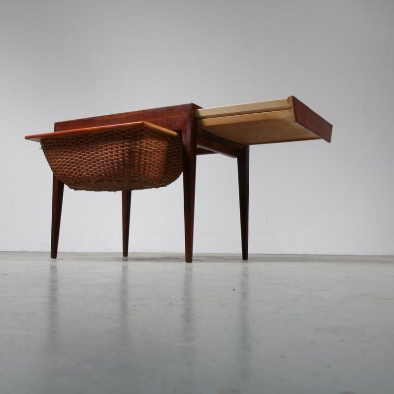 Vintage Sewing Table by Severin Hansen for Haslev Møbelsnedkeri  Bovenkamp, Denmark 1960