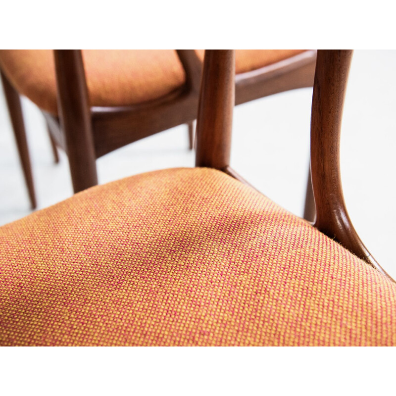 Set of 4 vintage chairs in teak and Hallingdal fabric by Johannes Andersen for Uldum