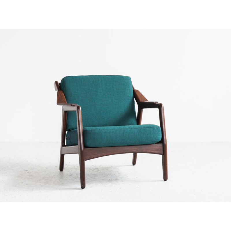 Vintage easy chair in teak and new fabric by Brockmann Petersen for Randers