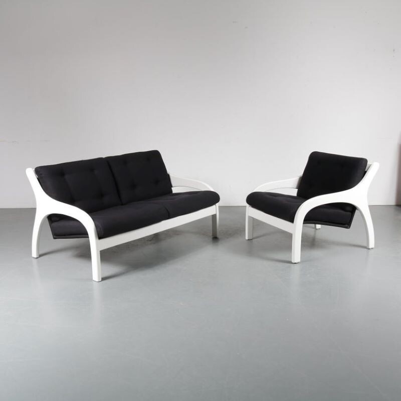 Canapé et fauteuil lounge vintage Vivalda de Claudio Salocchi pour Sormani, Italie 1960