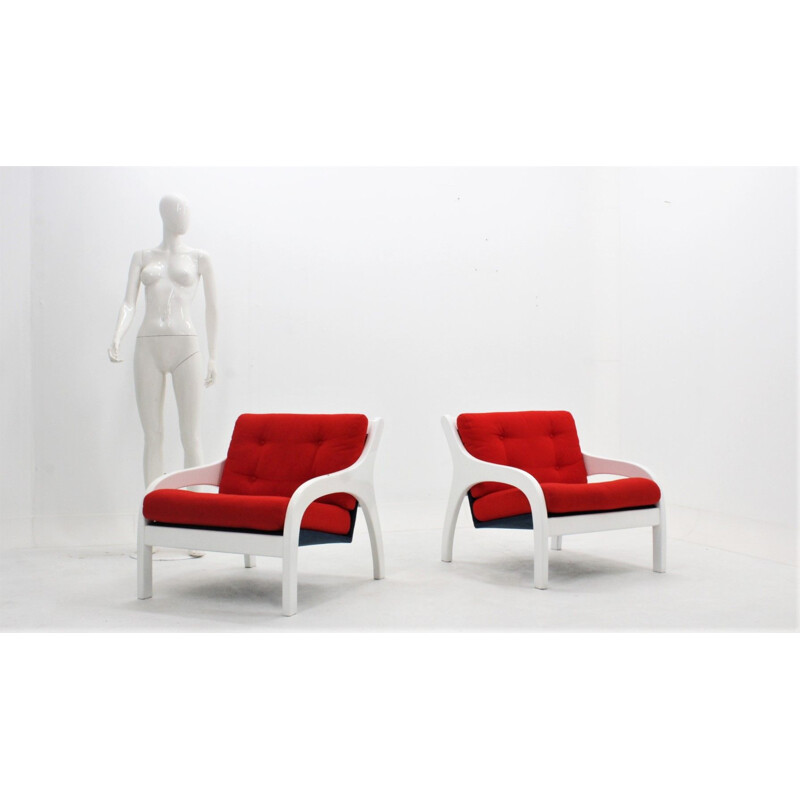 Pair of vintage Vivanda armchairs by Claudio Salocchi for Sormani, 1960s