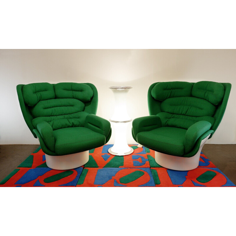 Pair of vintage ELDA armchairs by Joe Colombo for Comfort 1970