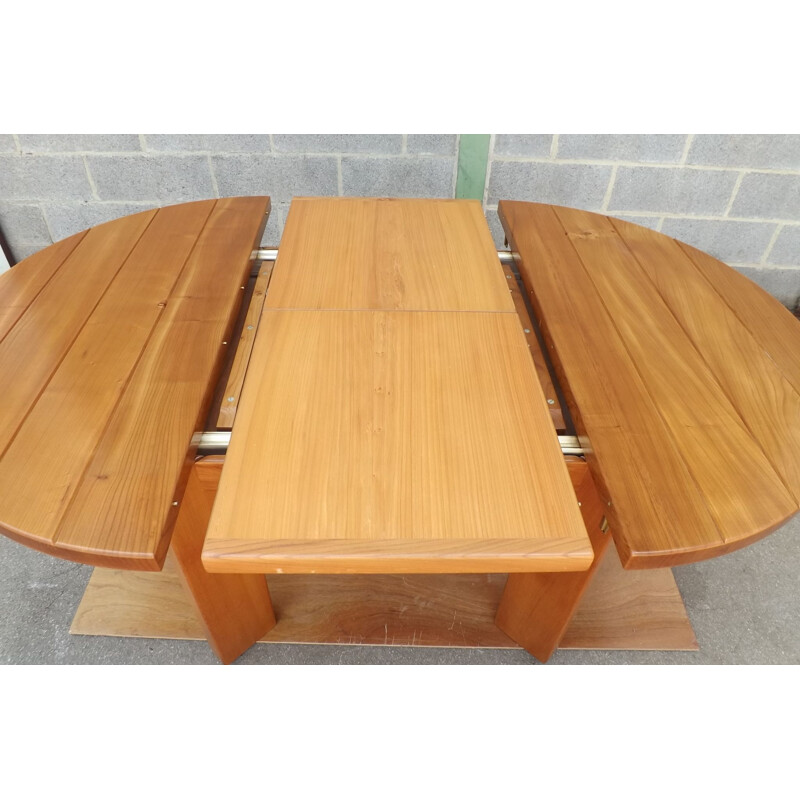 Vintage dining table in elm 1970