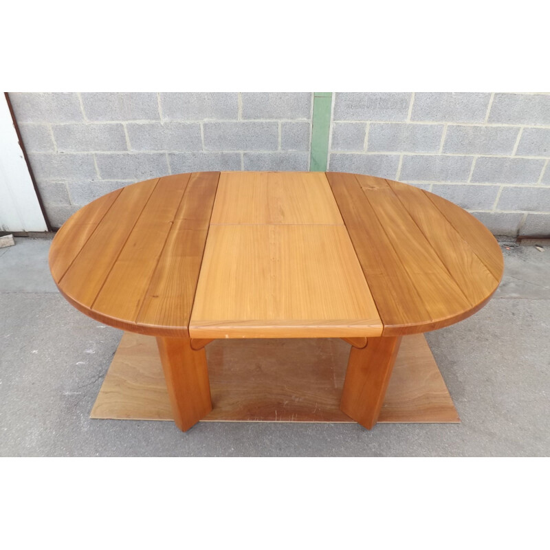 Vintage dining table in elm 1970