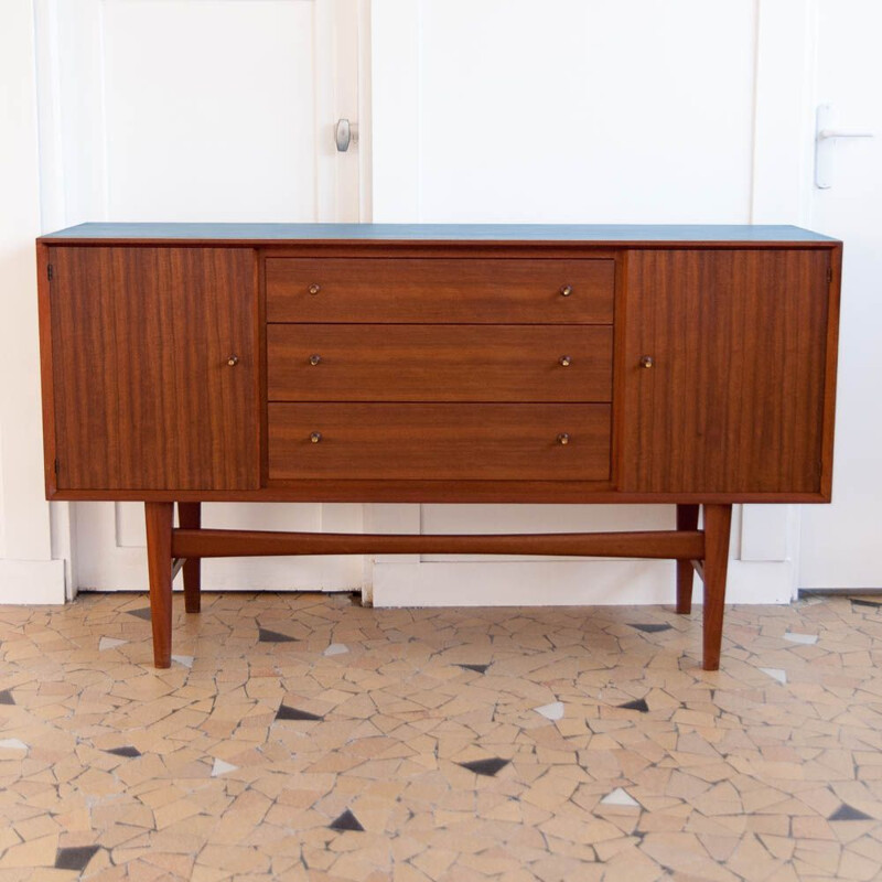 Vintage sideboard in blue and teak 153cm