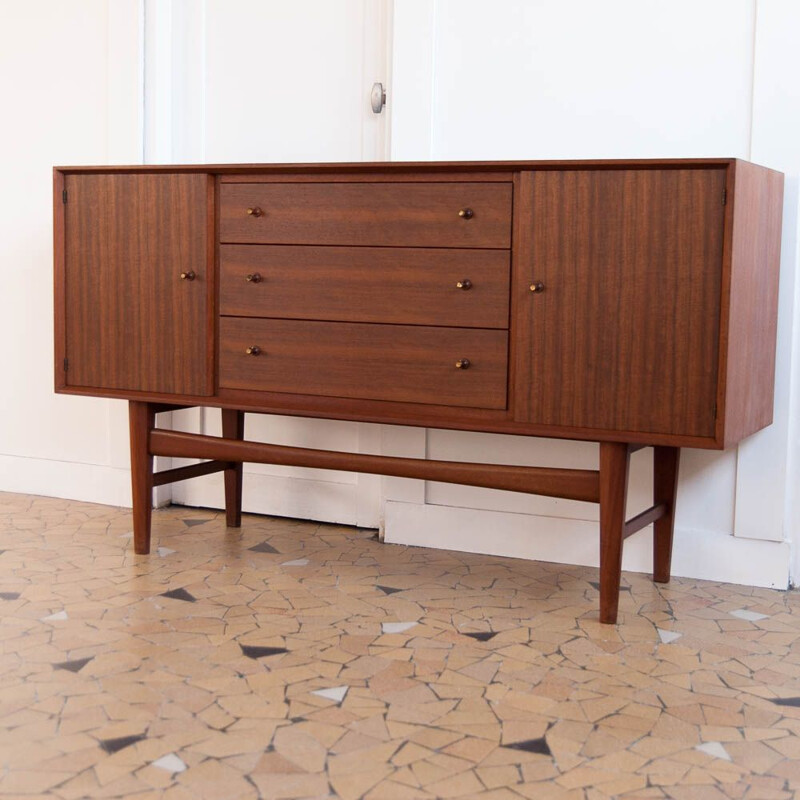 Vintage sideboard in blue and teak 153cm