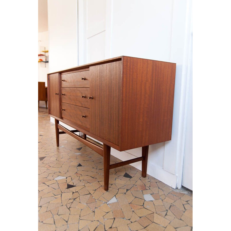 Vintage sideboard in blue and teak 153cm