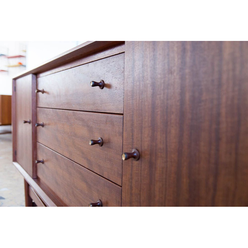 Vintage sideboard in blue and teak 153cm