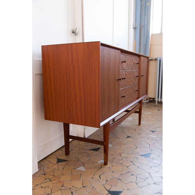 Vintage sideboard in blue and teak 153cm