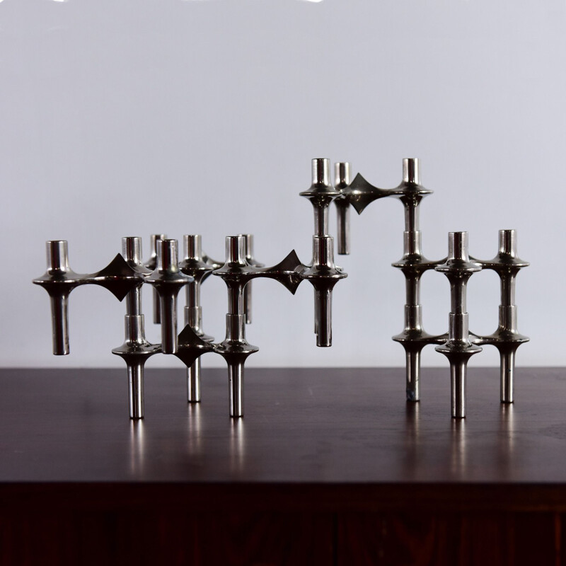 Set of 7 vintage BMF Orion candleholders by Nagel 1970s