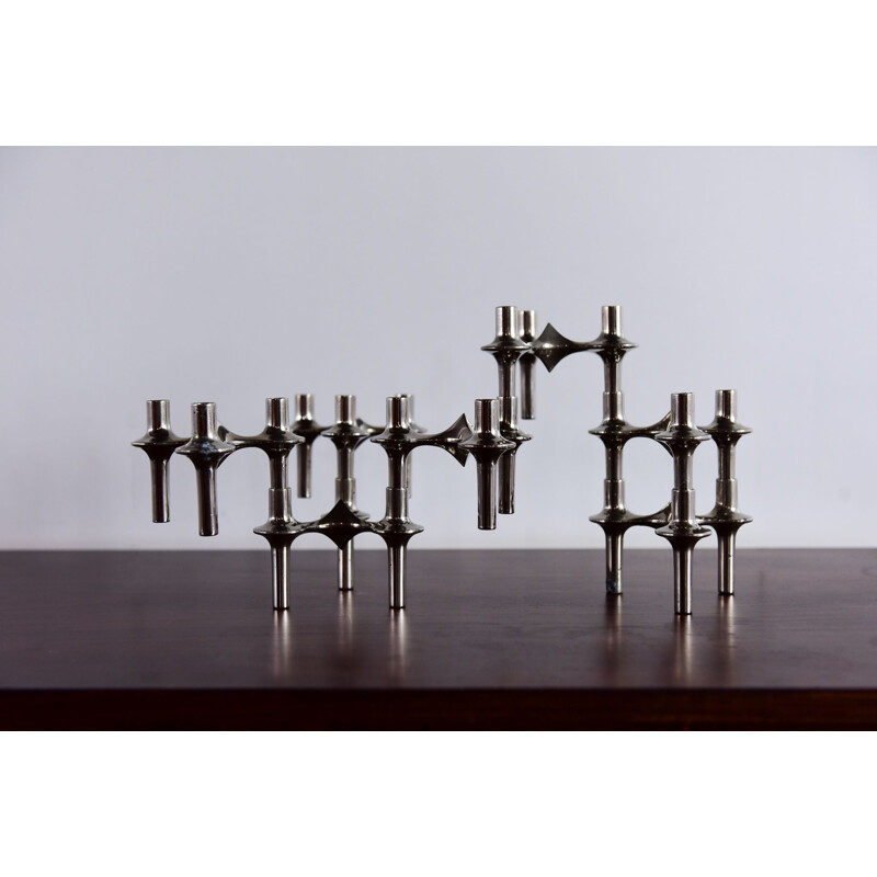 Set of 7 vintage BMF Orion candleholders by Nagel 1970s