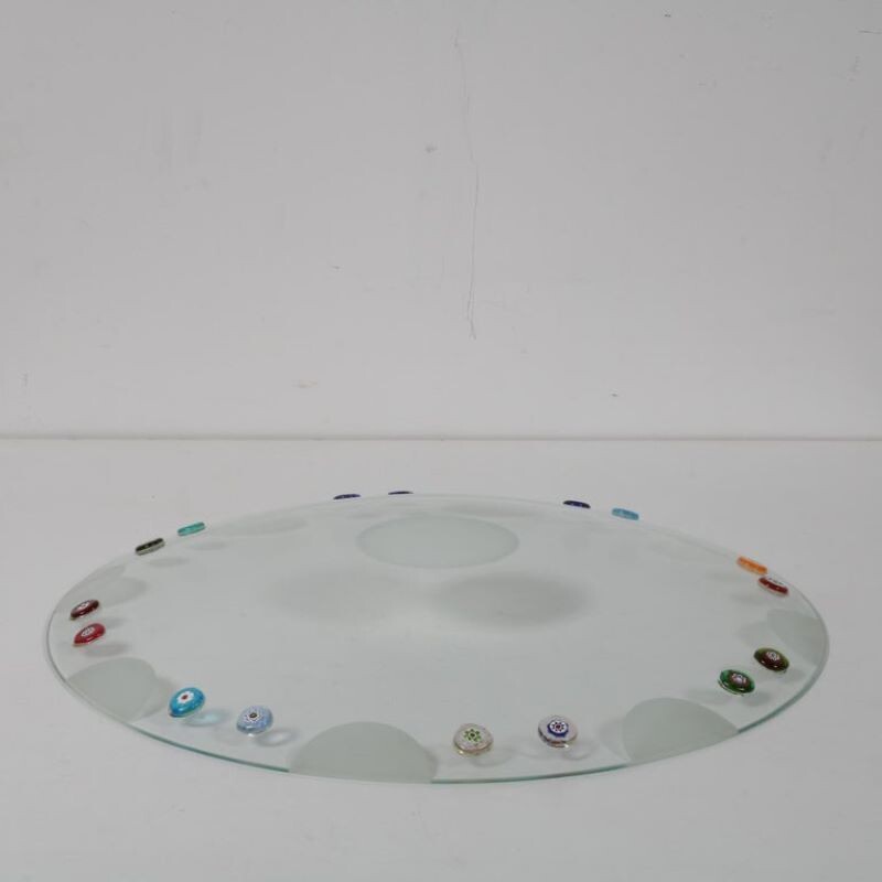 Plato vintage de cristal de Murano por Bruno Munari para Collezione Murano