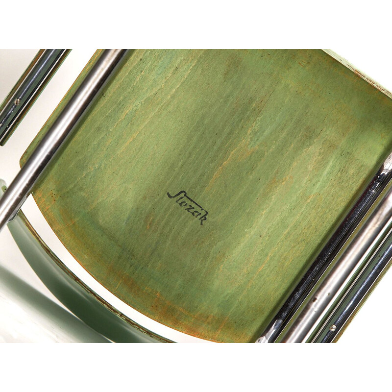 Ensemble à café vintage pour Fa. Slezak en acier vert et bois 1930