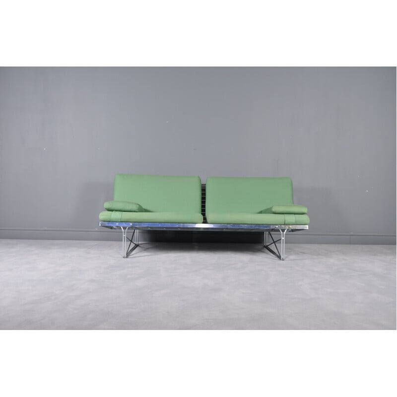 Vintage Moment sofa for Ikea in green fabric and steel 1980s