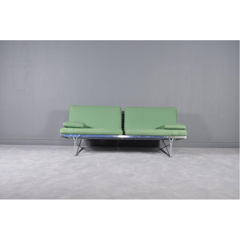 Vintage Moment sofa for Ikea in green fabric and steel 1980s