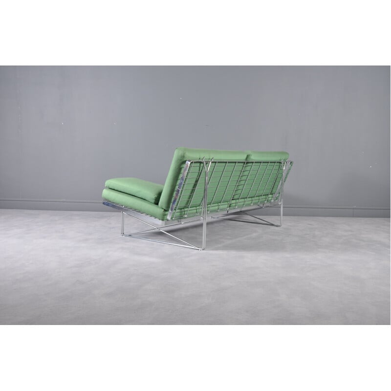 Vintage Moment sofa for Ikea in green fabric and steel 1980s